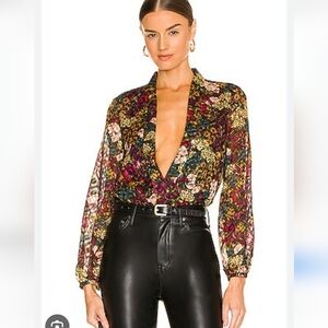 Amanda Uprichard Hera Floral Bodysuit